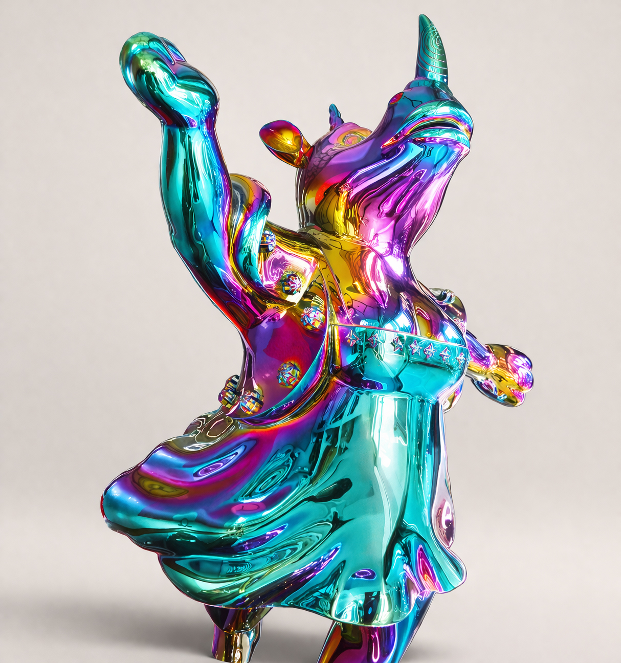 Detail of Pop Dance sculpture showing anthropomorphic pose