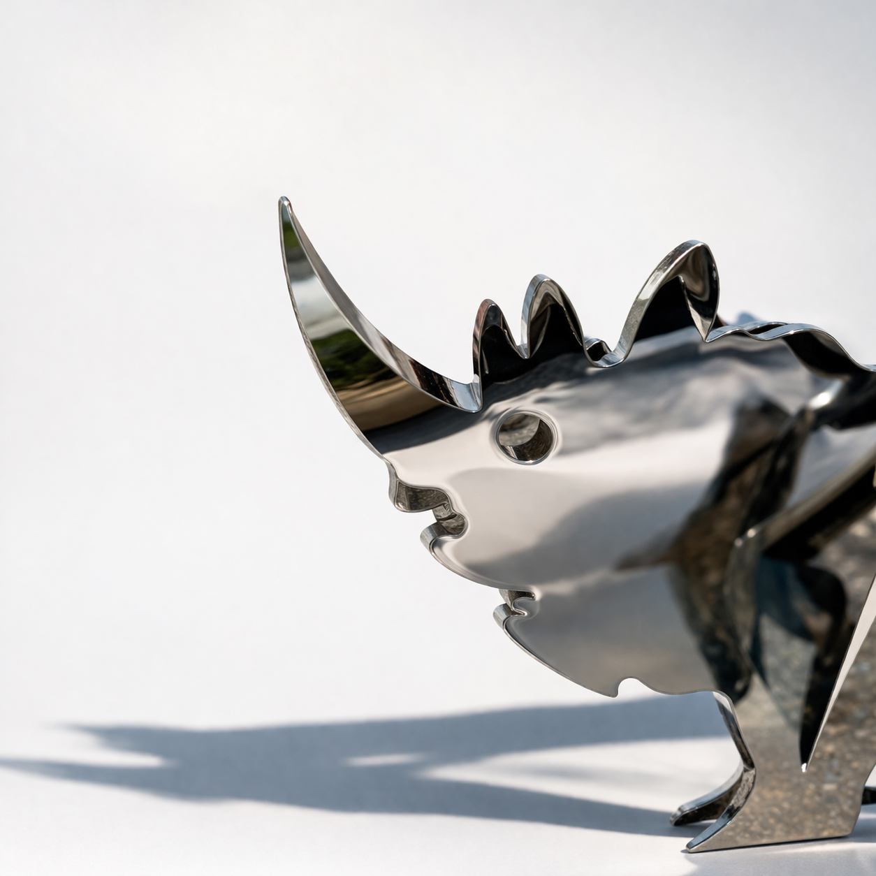 Rhino Ecosystem sculpture detail view