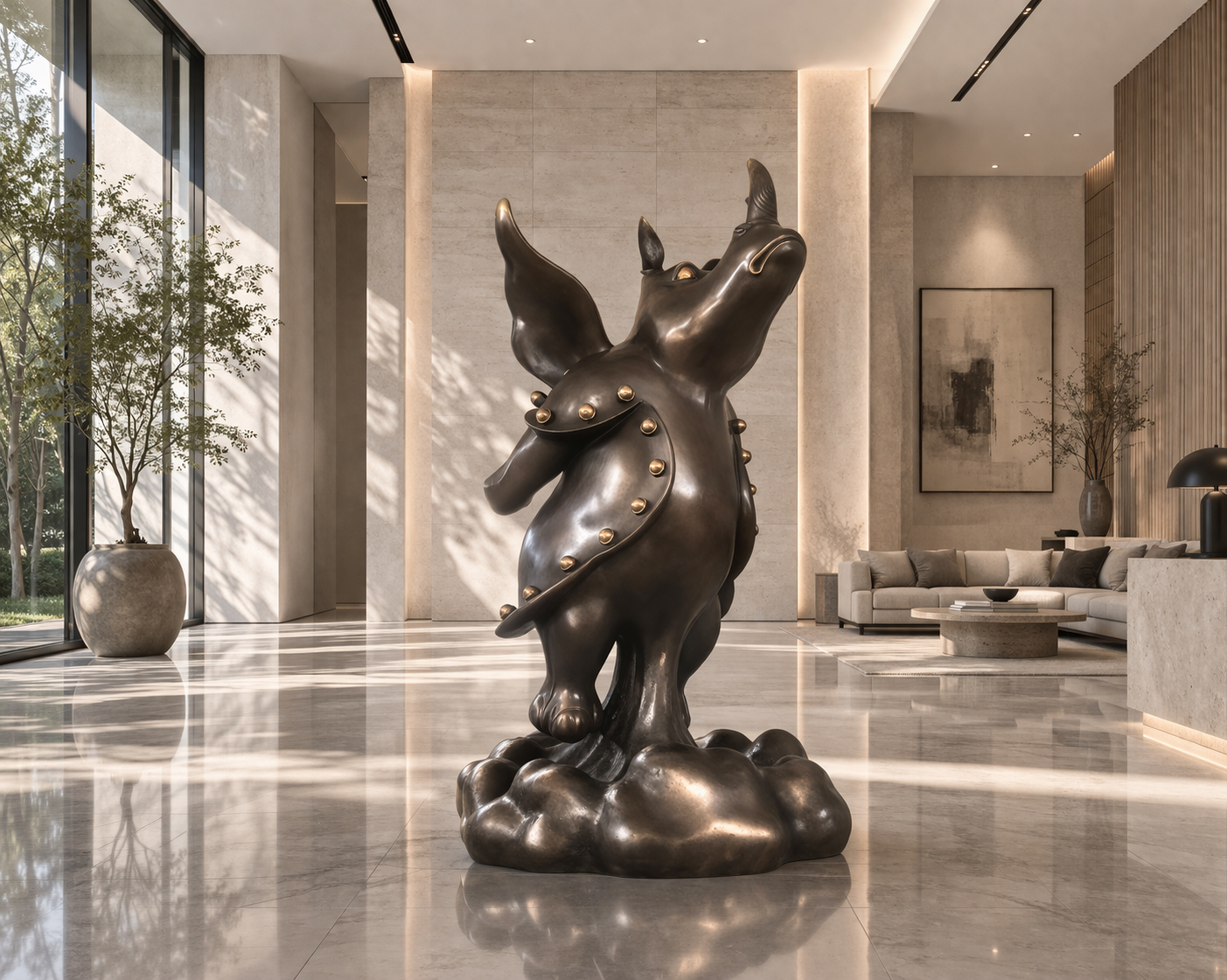 Skyrocket – Rhino Pop sculpture by Shih Li-Jen