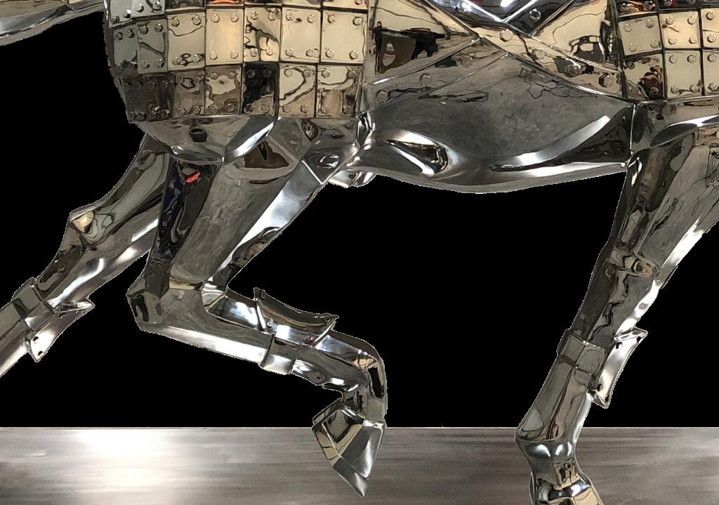 Swift Horse leg structure and armor detail sculpture by Shih Li-Jen