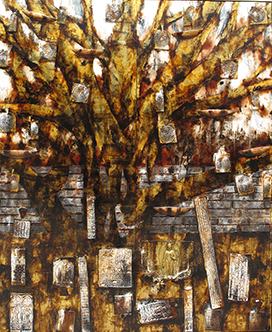 黃鋼 Huang Gang｜菩提智慧 Bodhi Wisdom｜220 × 200 cm｜複合媒材｜2009