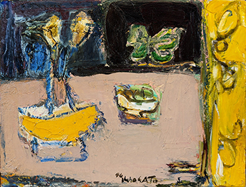 Koso Sato 佐藤公聰｜Butterflies 有蝴蝶的風景｜Oil on canvas｜41 × 31.5 cm｜1996