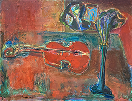 Koso Sato 佐藤公聰｜Red Violin 紅色小提琴｜Oil on canvas｜91 × 116.5 cm｜2000